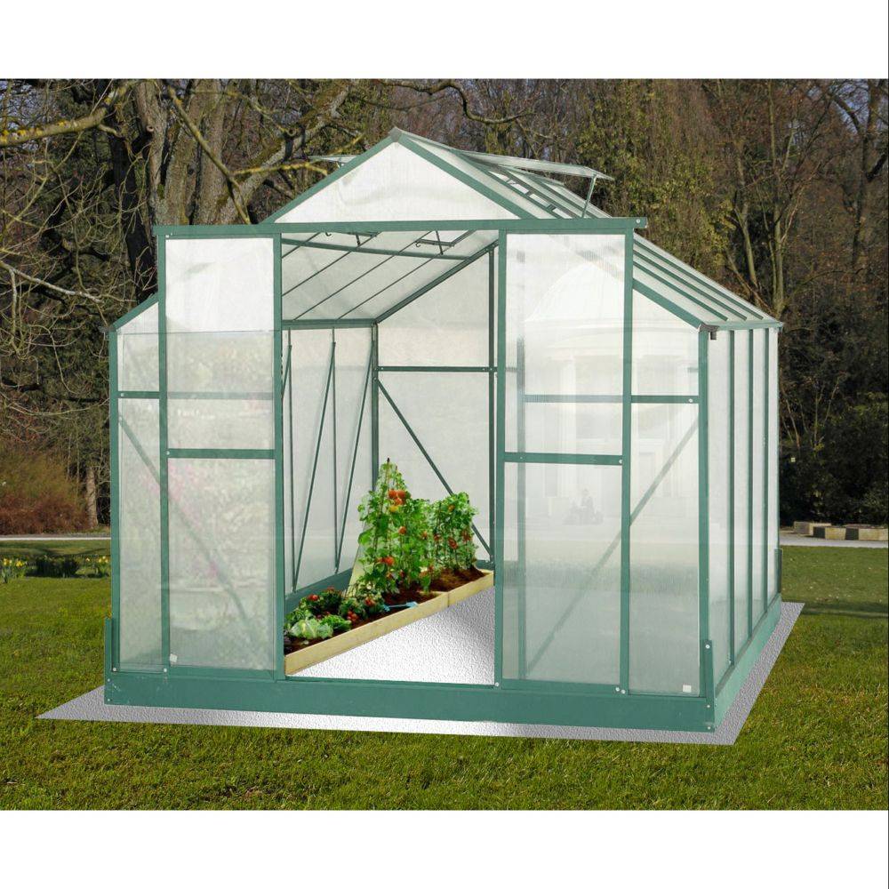 Serre de Jardin Aluminium Polycarbonate 4 mm Vert 7,44 m² SR3024J - HABRITA - Image 3