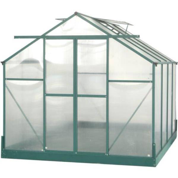 Serre de Jardin Aluminium Polycarbonate 4 mm Vert 7,44 m² SR3024J - HABRITA - Image 2