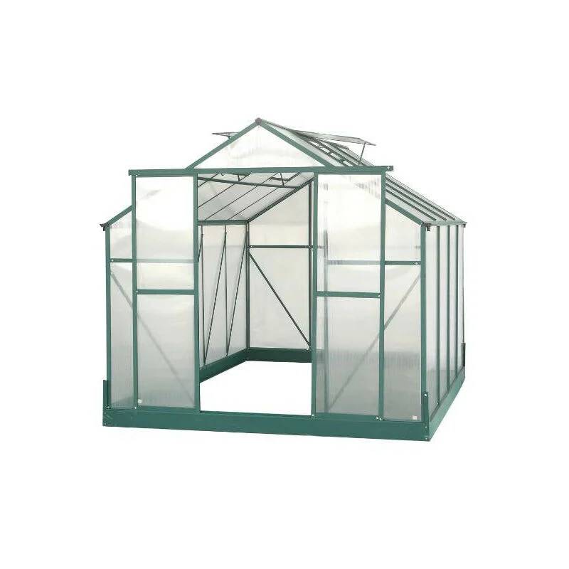 Serre de Jardin Aluminium Polycarbonate 4 mm Vert 7,44 m² SR3024J - HABRITA - Image 11