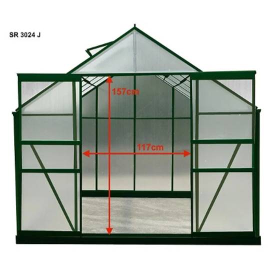 Serre de Jardin Aluminium Polycarbonate 4 mm Vert 7,44 m² SR3024J - HABRITA - Image 20