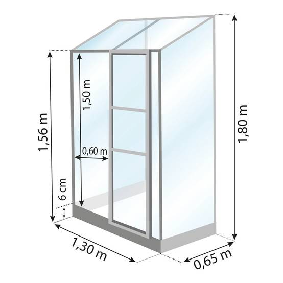 LAMS - Serre de jardin adossée verre trempé aluminium brut 0,9 m² Melissa avec embase - Lams - Image 5