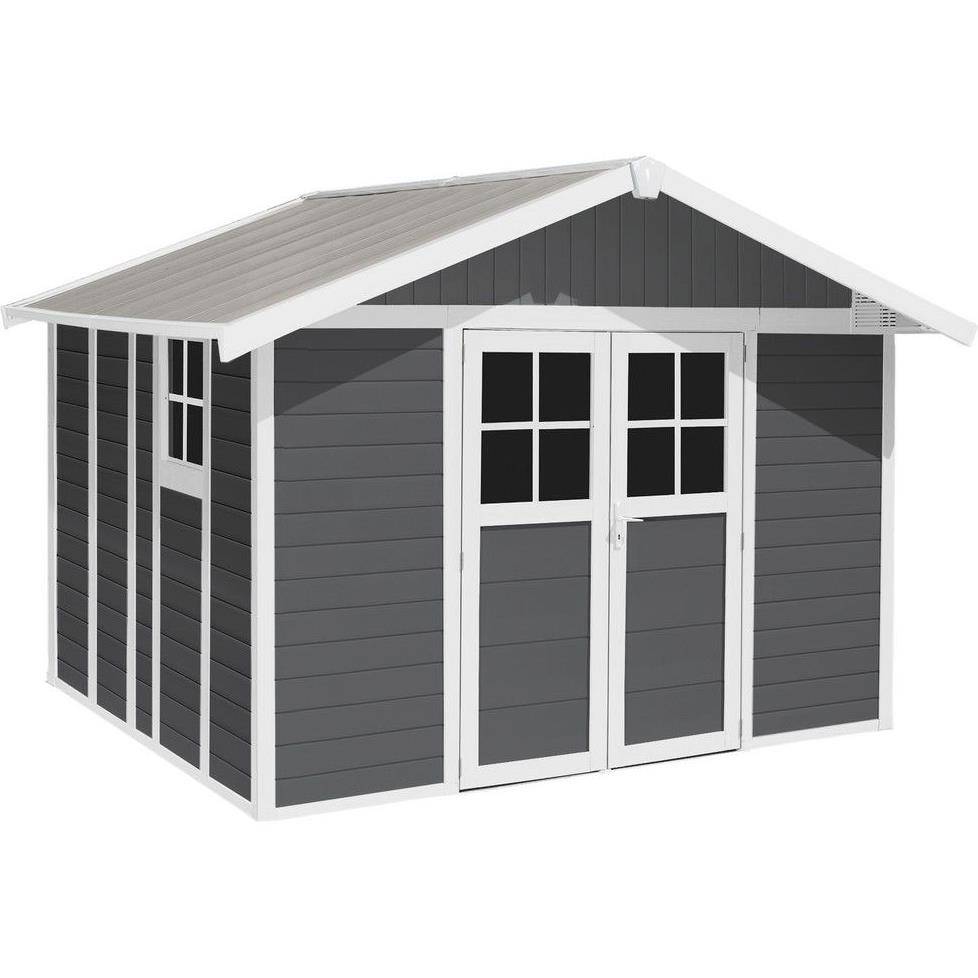Abri de jardin PVC Gris foncé 11 m² avec Kit de fixation – GROSFILLEX - Image 3