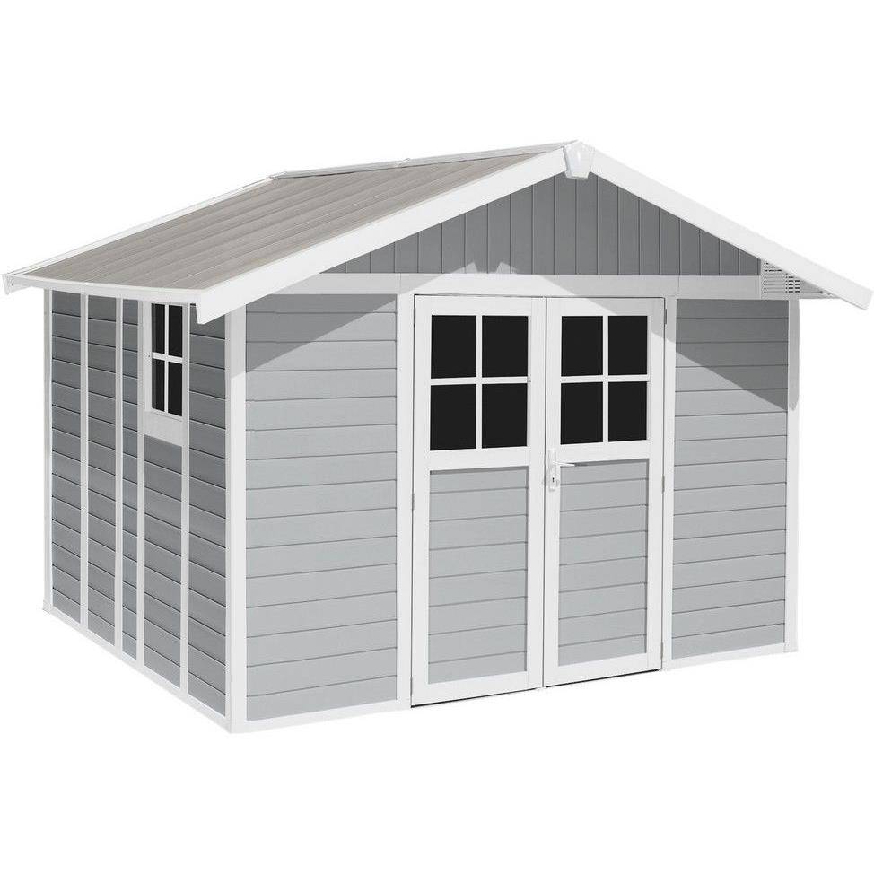 Grosfillex - Abri de Jardin PVC Gris Clair avec Kit de Fixation 11 m² Ep.26mm – GROSFILLEX - Image 1