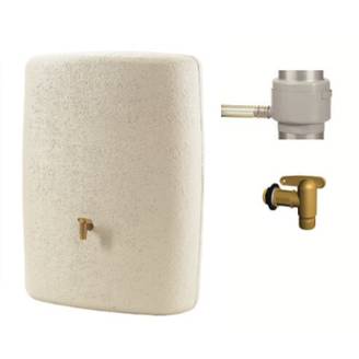 Garantia - Récupérateur d'eau de pluie mural 275L robinet et collecteur inclus Terra sable - GARANTIA