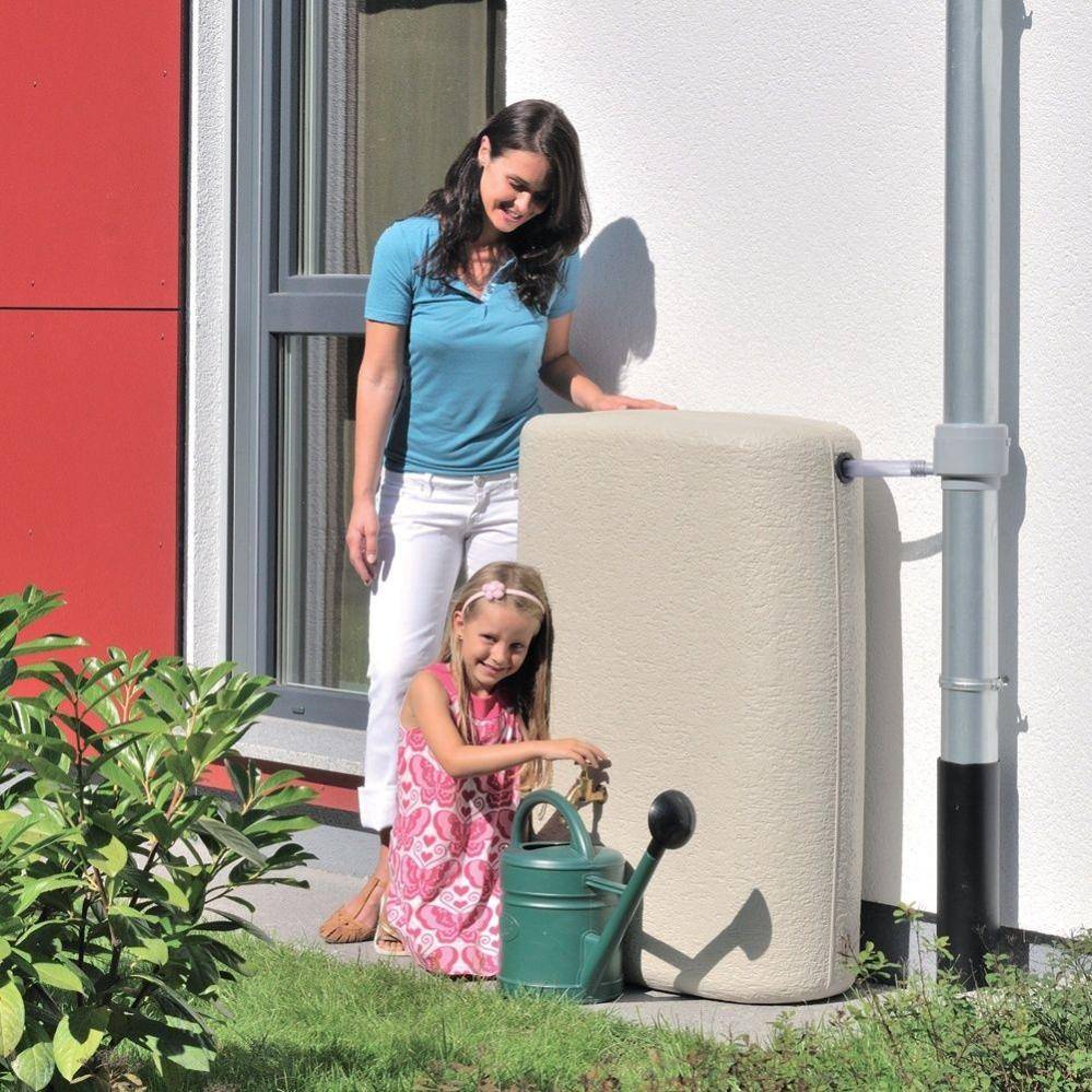 Garantia - Récupérateur d'eau de pluie mural 275L robinet et collecteur inclus Terra sable - GARANTIA - Image 7