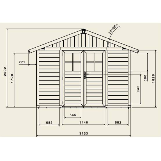 Grosfillex - Abri de Jardin Résine 7,5m² Ep.26mm Sherwood - GROSFILLEX - Image 2