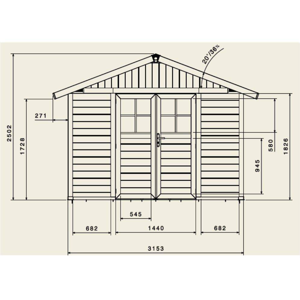 Grosfillex - Abri de Jardin Résine 7,5m² Ep.26mm Sherwood - GROSFILLEX - Image 2