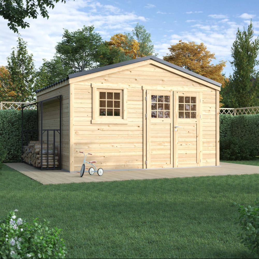 Cerland - Abri de Jardin Bois 13,6 m² Toiture Acier Galvanisé - MADEIRA