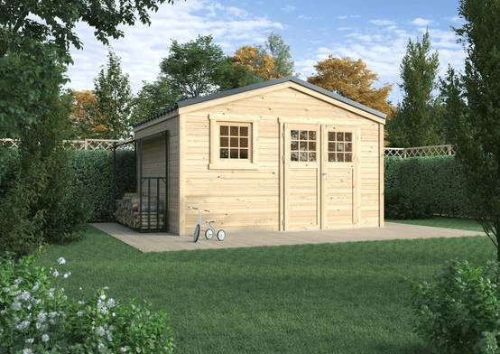 Cerland - Abri de Jardin Bois 13,6 m² Toiture Acier Galvanisé - MADEIRA - Image 4
