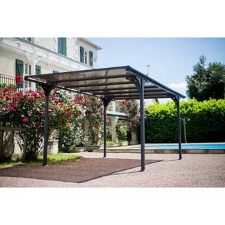 Carport aluminium toit polycarbonate : 1 voiture - 14,70 M2