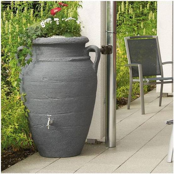 Garantia - Récupérateur d'eau de pluie Amphore Antik Gris G 250 L av collec. - Image 1