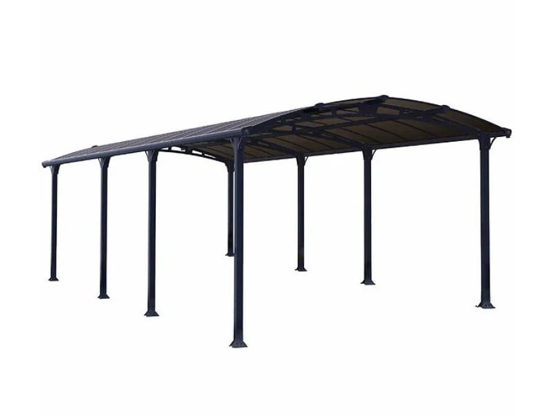 Carport aluminium toit polycarbonate Arcadia : 2 voiture 30,8 M2 - Image 1