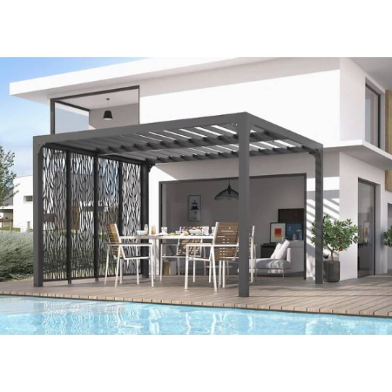Pergola autoportante biocli alu. av 4 panneaux 10,80 m2 - Habrita - Image 1