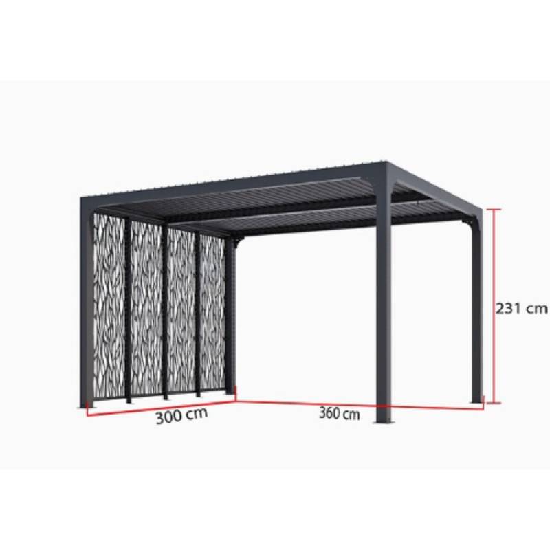 Pergola autoportante biocli alu. av 4 panneaux 10,80 m2 - Habrita - Image 2