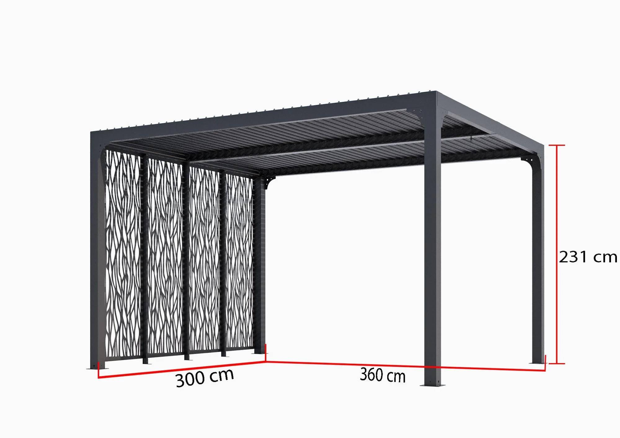 Pergola autoportante biocli alu. av 4 panneaux 10,80 m2 - Habrita - Image 5