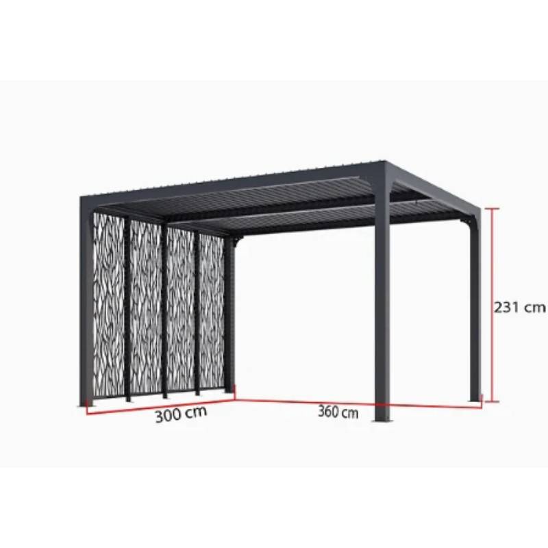Pergola autoportante biocli alu. av 4 panneaux 10,80 m2 - Habrita - Image 8