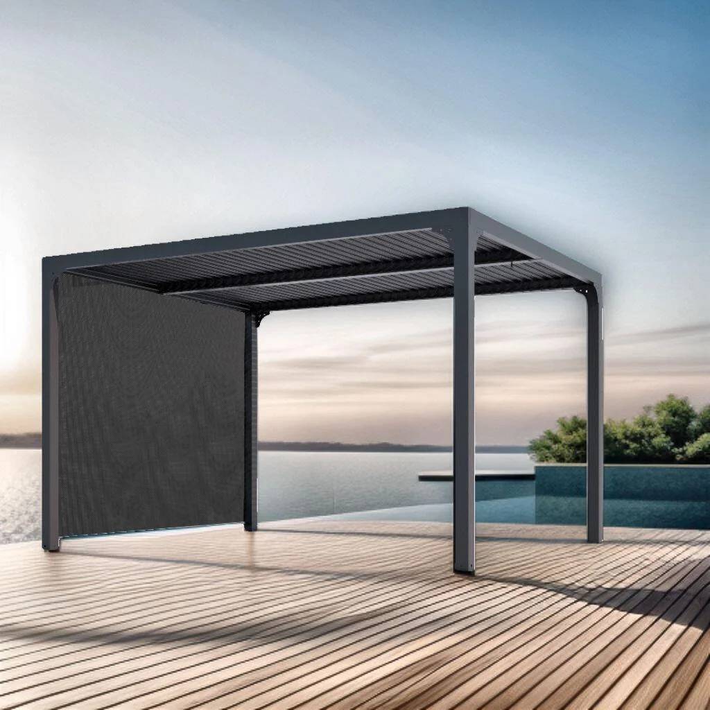 Pergola autoportante bioclima. Alu avec rideau latéral 10,80 m2 - Image 5