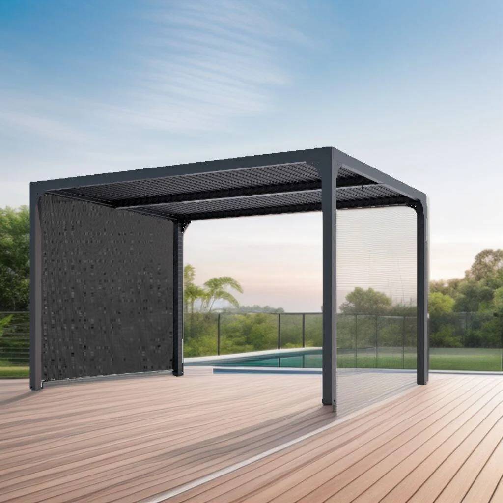 Pergola autoportante bioclima. Alu avec rideau latéral 10,80 m2 - Image 7