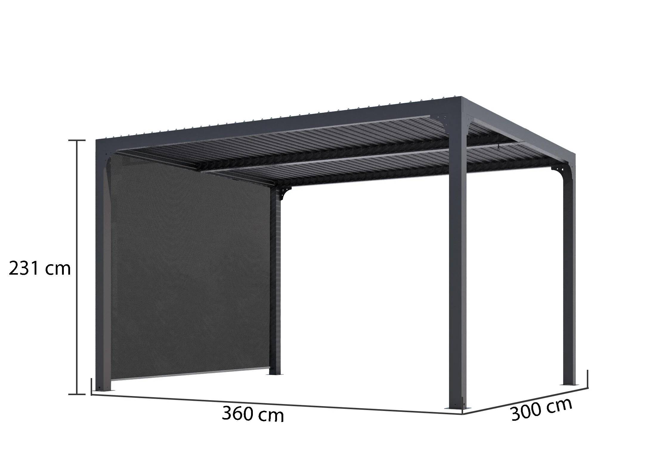 Pergola autoportante bioclima. Alu avec rideau latéral 10,80 m2 - Image 8