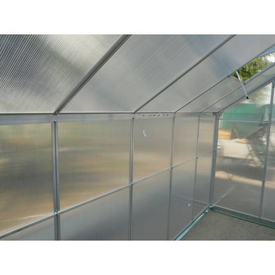 Serre de jardin Polycarbonate Aluminium Gris 2,39 m² SR1912J - HABRITA - Image 7