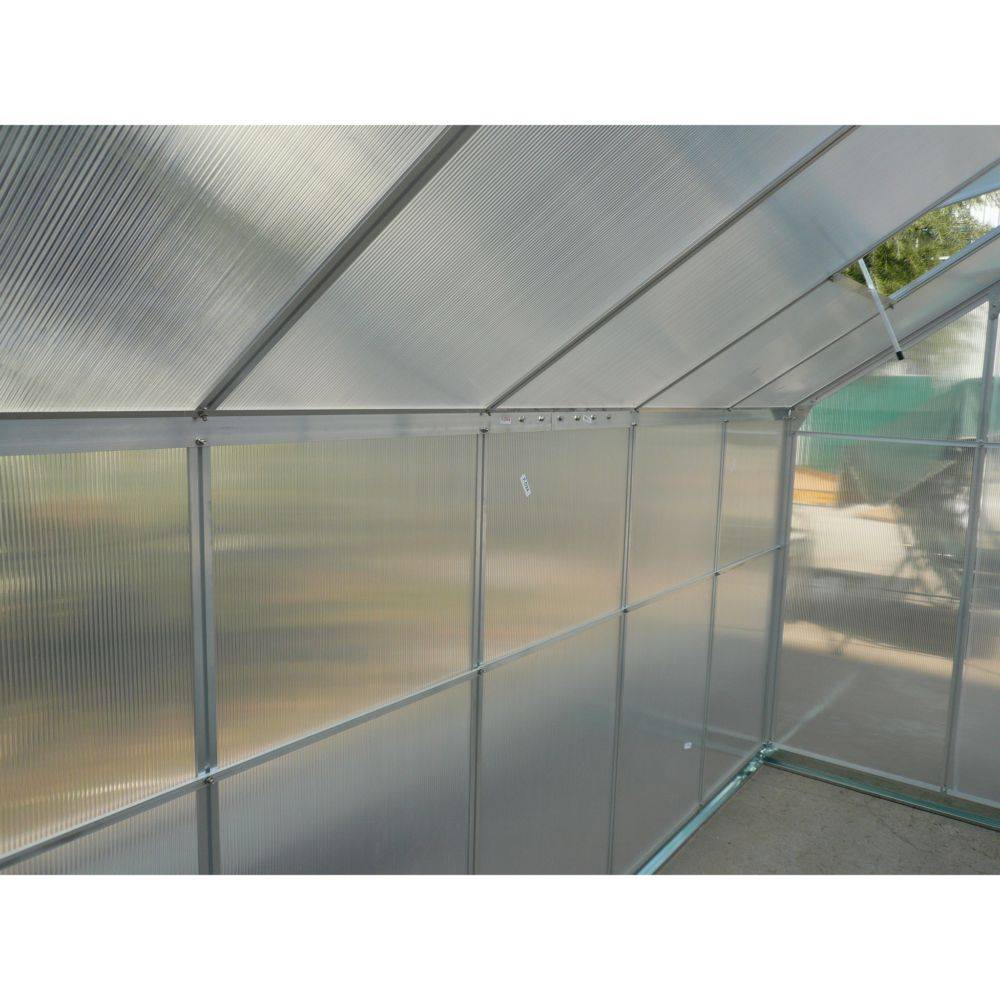 Serre de jardin Polycarbonate Aluminium Gris 2,39 m² SR1912J - HABRITA - Image 7