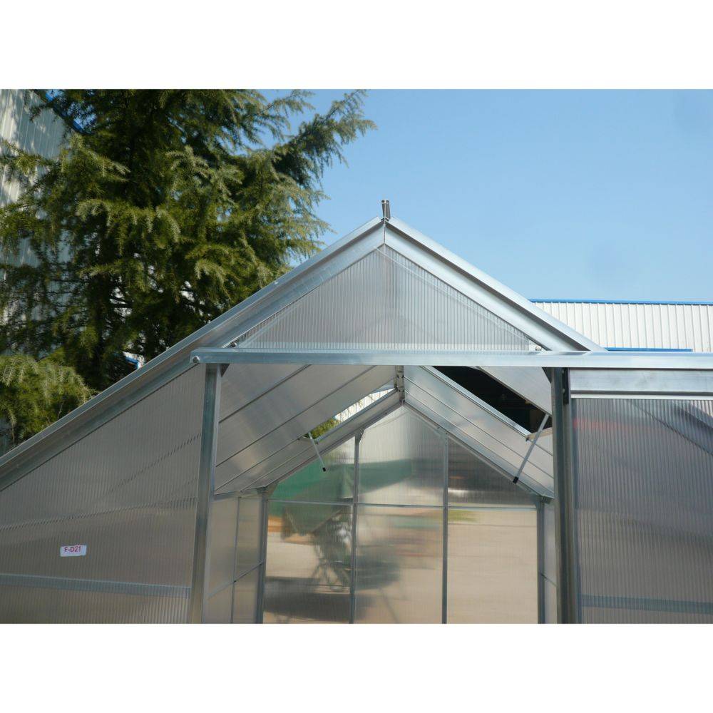 Serre de jardin Polycarbonate Aluminium Gris 2,39 m² SR1912J - HABRITA - Image 3