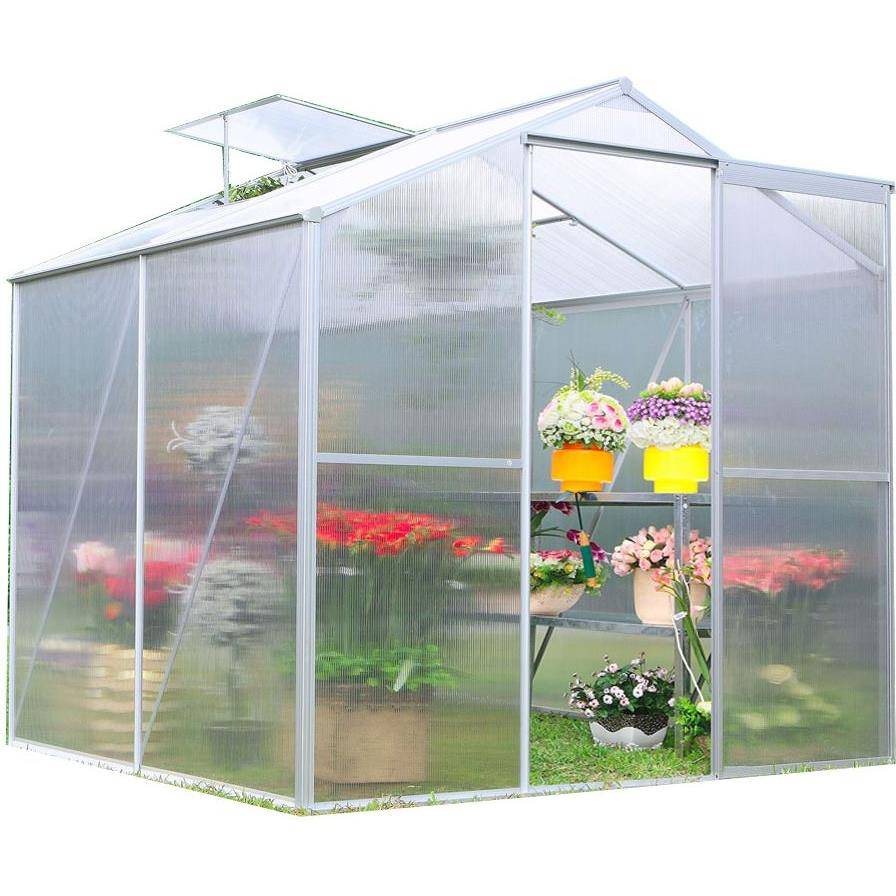 Serre de jardin Polycarbonate Aluminium Gris 2,39 m² SR1912J - HABRITA