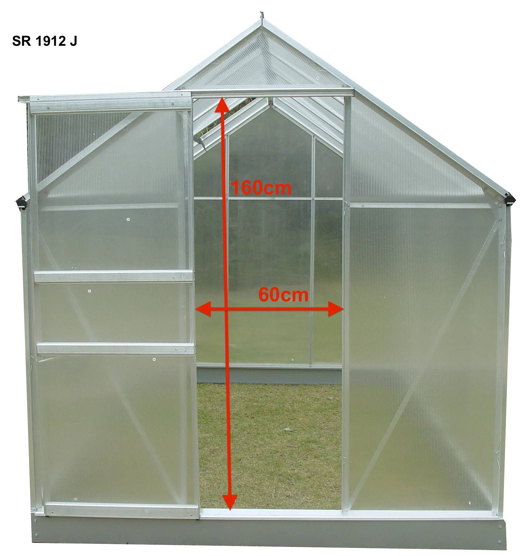 Serre de jardin Polycarbonate Aluminium Gris 2,39 m² SR1912J - HABRITA - Image 11