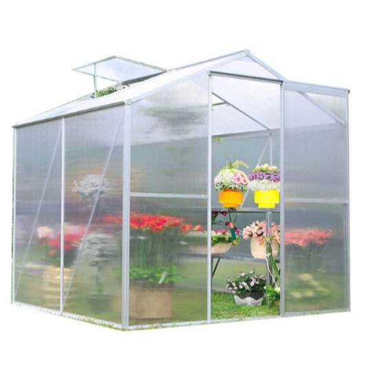 Serre de jardin Polycarbonate Aluminium Gris 2,39 m² SR1912J - HABRITA - Image 12