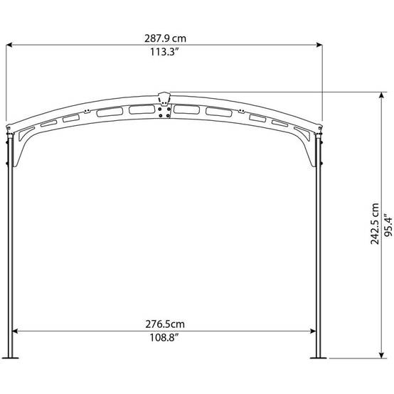 Canopia by Palram - Carport Abri Voiture Aluminium Gris Anthracite 494,5P x 494,5L x 239H cm – PALRAM - Image 8