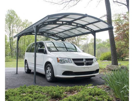 Canopia by Palram - Carport Abri Voiture Aluminium Gris Anthracite 494,5P x 494,5L x 239H cm – PALRAM - Image 6