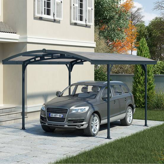 Canopia by Palram - Carport Abri Voiture Aluminium Gris Anthracite 494,5P x 494,5L x 239H cm – PALRAM - Image 1