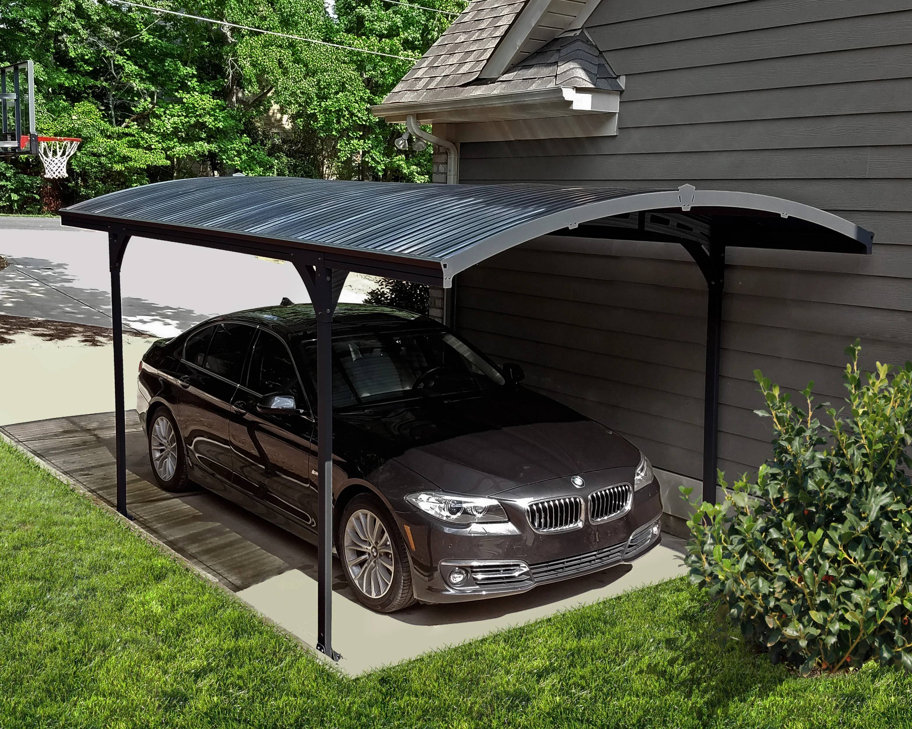 Canopia by Palram - Carport Abri Voiture Aluminium Gris Anthracite 494,5P x 494,5L x 239H cm – PALRAM - Image 11