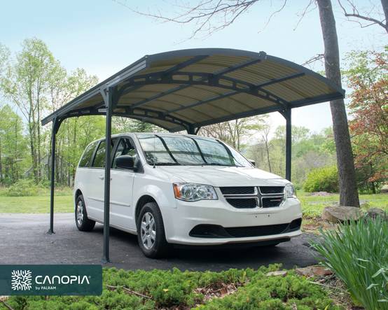 Canopia by Palram - Carport Abri Voiture Aluminium Gris Anthracite 494,5P x 494,5L x 239H cm – PALRAM - Image 10