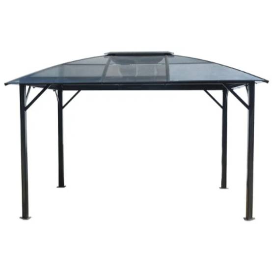 Pergola autoportante alu toit 4 pentes gris 10,80 m2 - Gloriette - Image 4