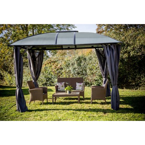 Pergola autoportante alu toit 4 pentes gris 10,80 m2 - Gloriette - Image 2