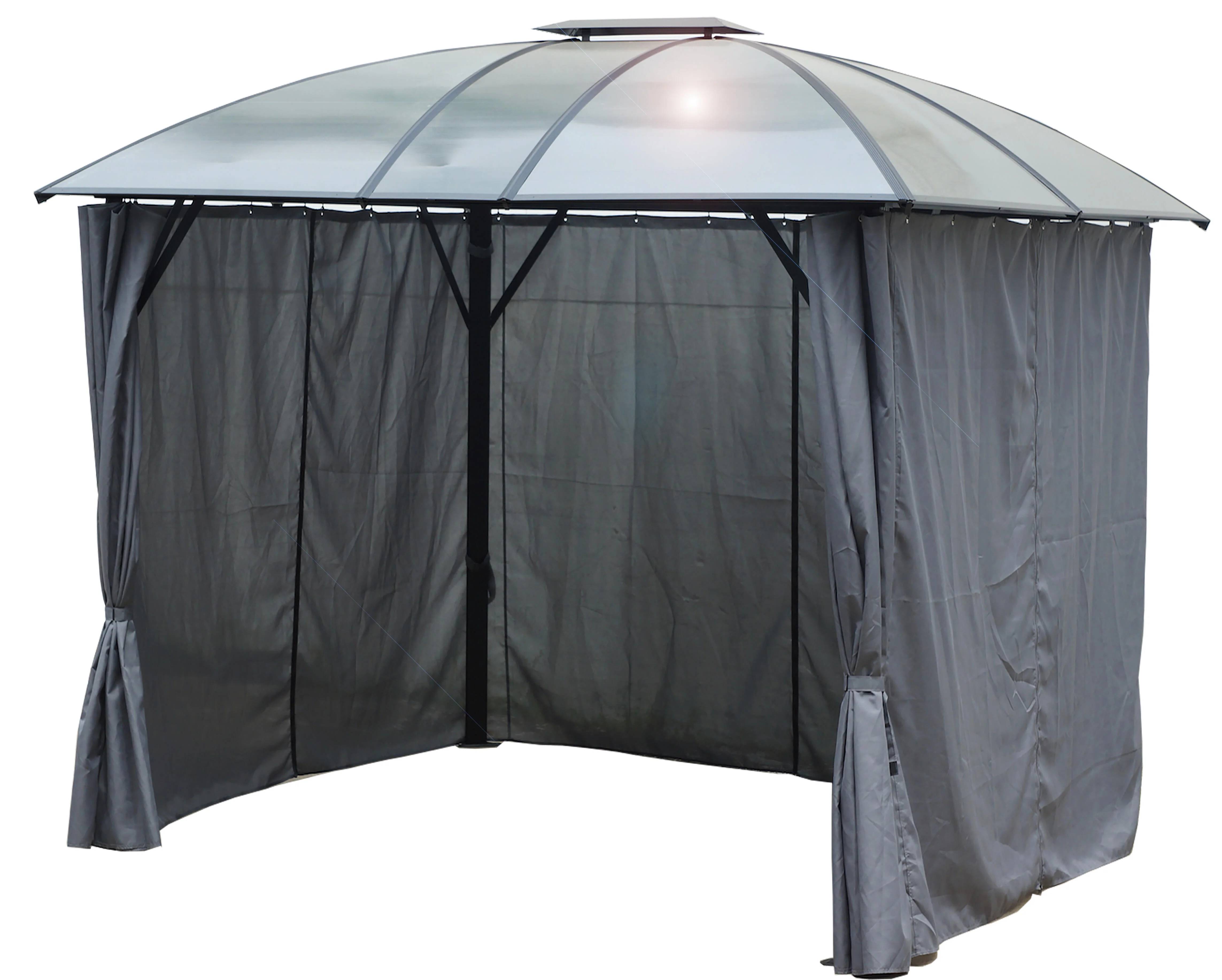 Pergola autoportante alu toit 4 pentes gris 10,80 m2 - Gloriette - Image 9
