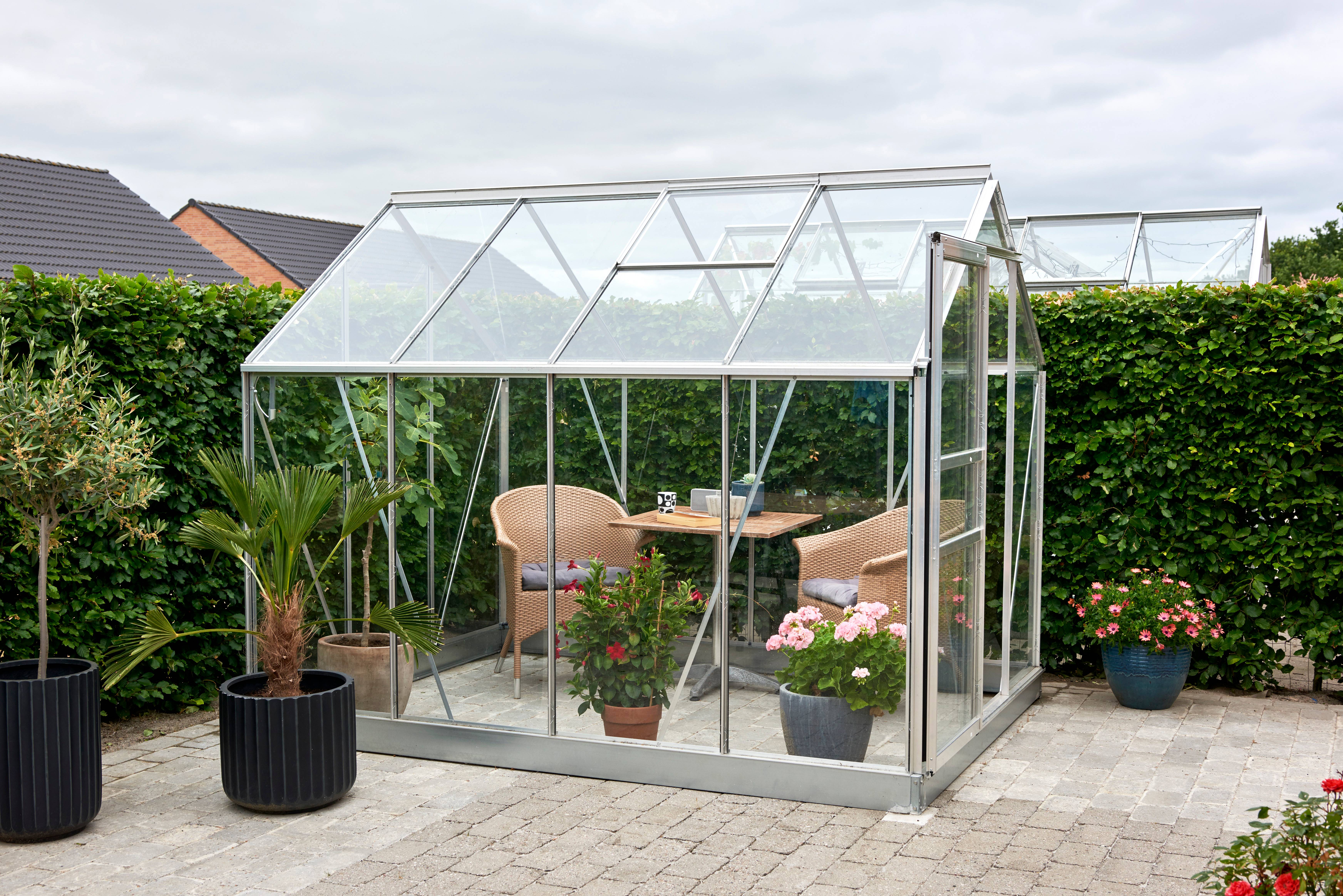Halls - Serre de jardin verre trempé aluminium brut 5 m² Popular 86 - Halls - Image 1