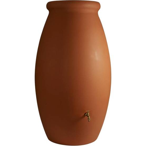 Belli - Récupérateur d'eau de pluie 1000L + robinet, socle, collecteur Jarre PE coloris terre cuite - BELLI - Image 4