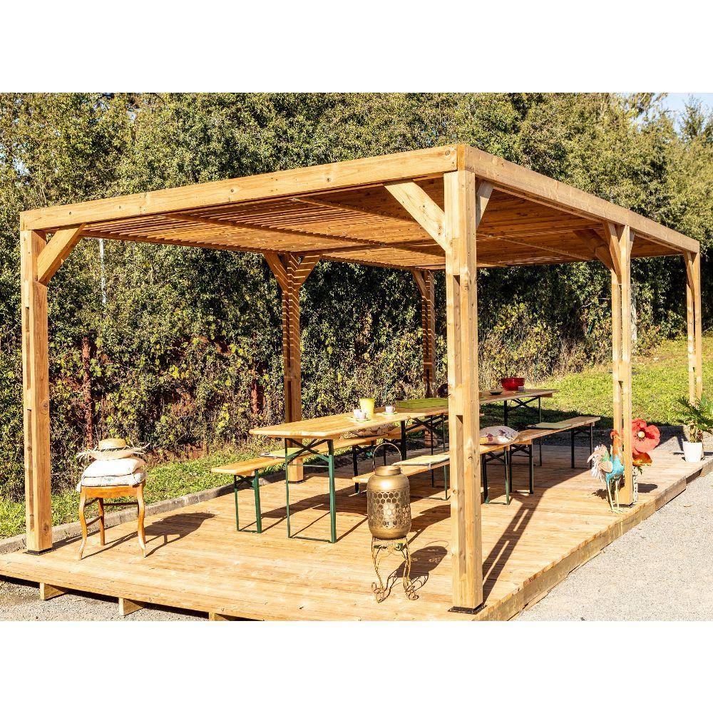 Pergola autoportante bois traité - HABRITA - Image 1