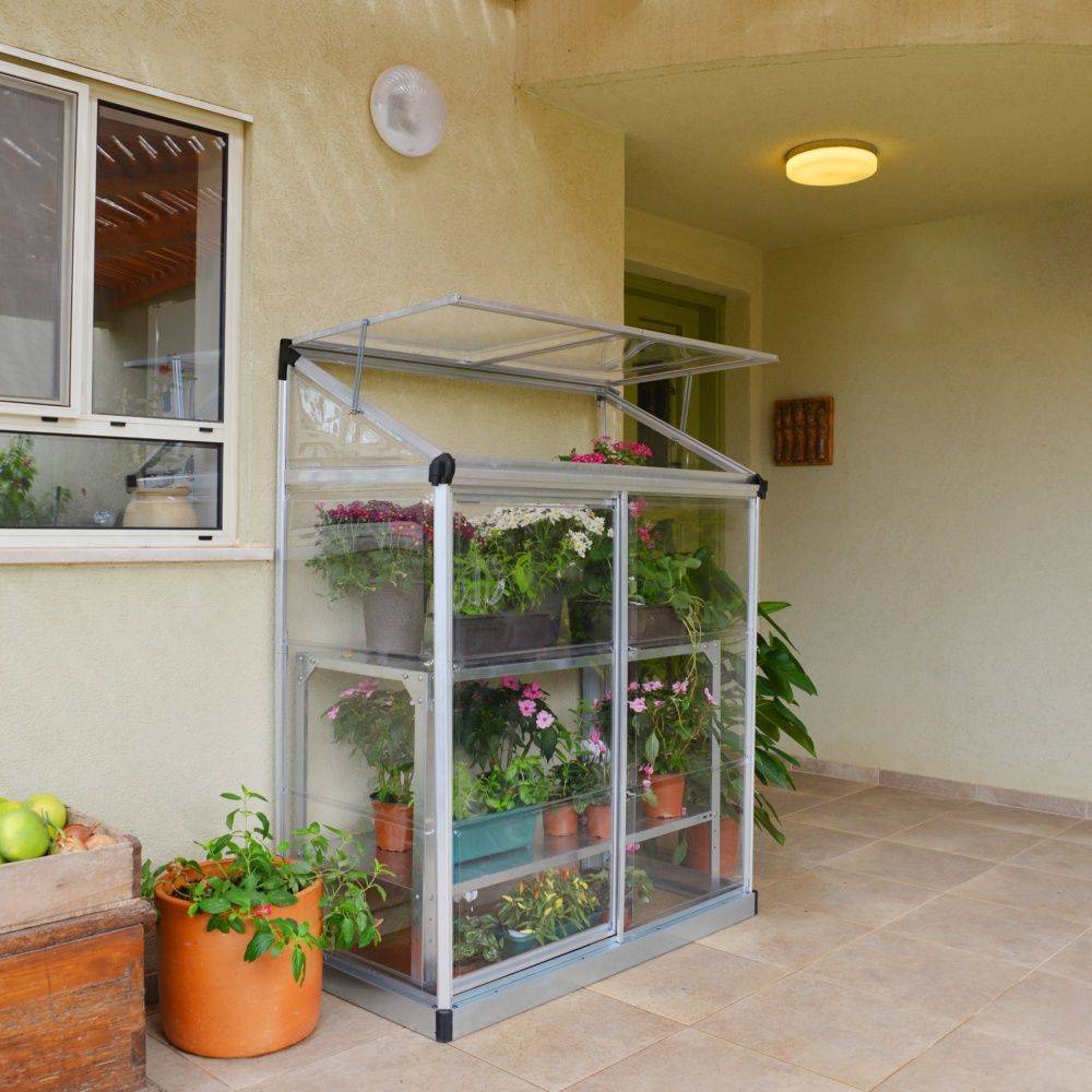 Serre adossée en polycarbonate alu 0.75 M2  - Palram Canopia - Image 2