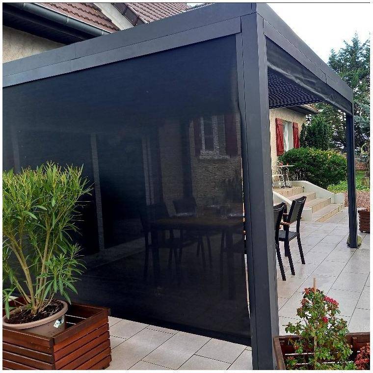 Pergola autoportante bioclim. Alu. avec 2 rideaux 10,80 m2 - Image 3