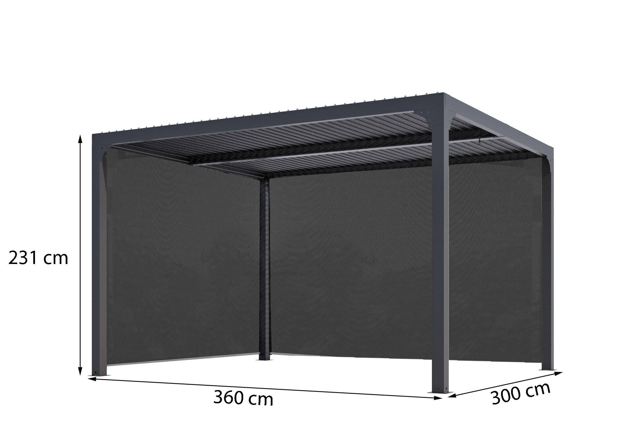 Pergola autoportante bioclim. Alu. avec 2 rideaux 10,80 m2 - Image 9