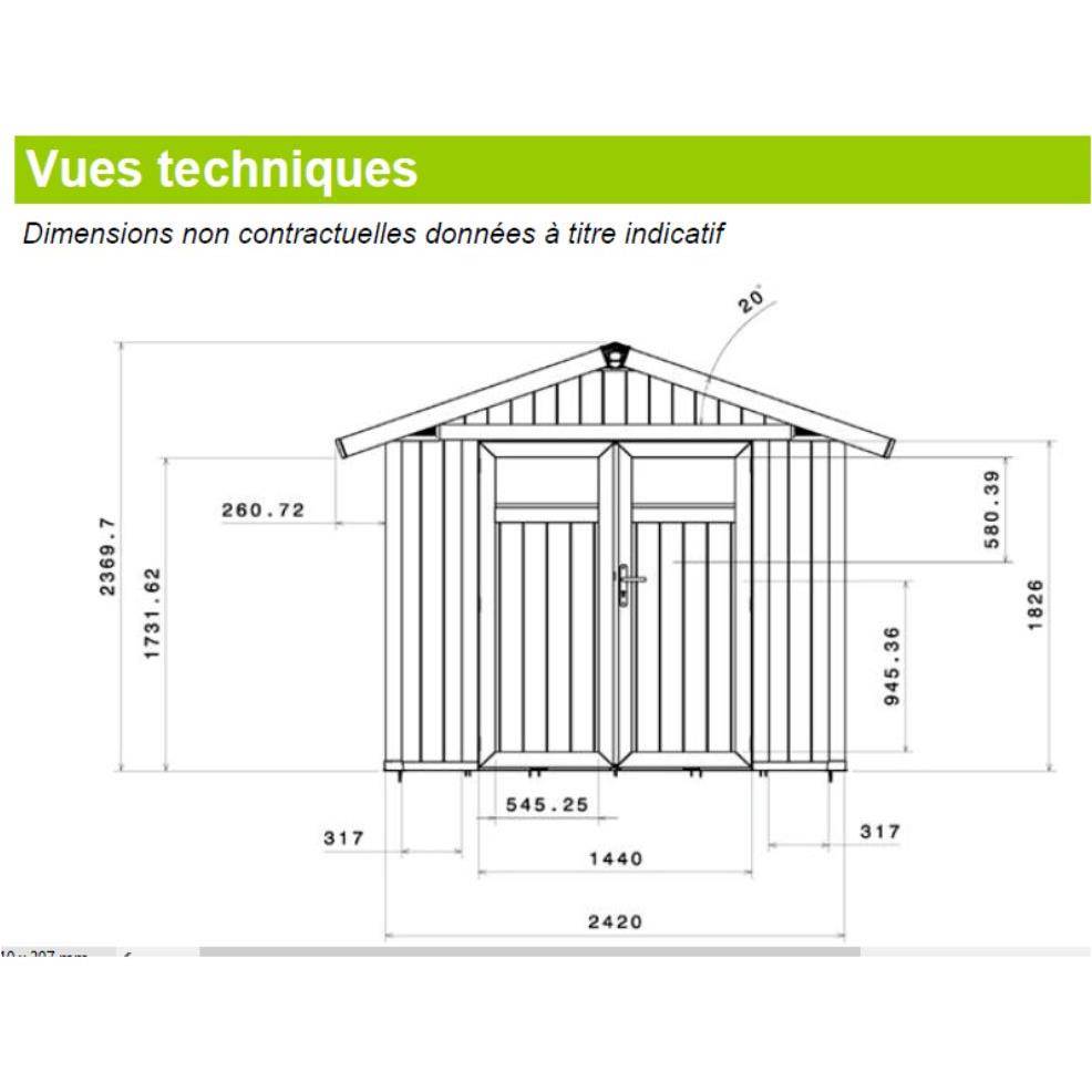 Grosfillex - Abri de jardin résine 4 M2 Ep.26mm Utility - GROSFILLEX - Image 3