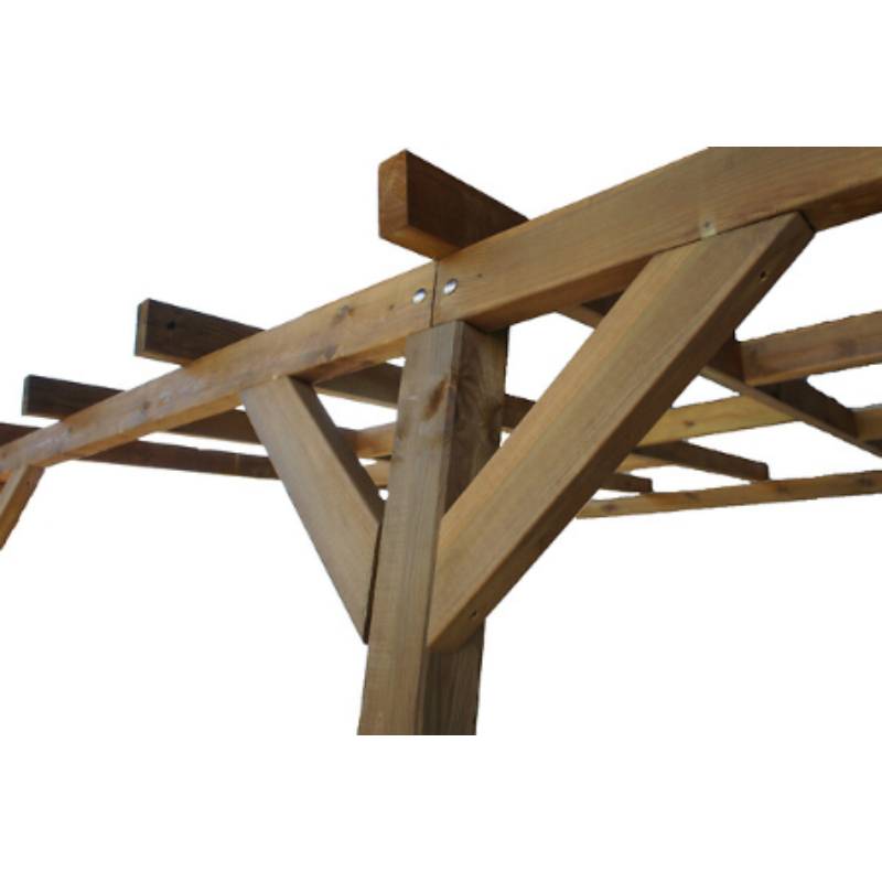 Toit-terrasse Pergola Bois Marron - CHALET & JARDIN - Image 6