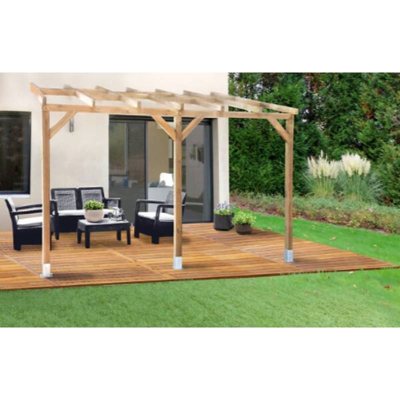 Toit-terrasse Pergola Bois Marron - CHALET & JARDIN - Image 10