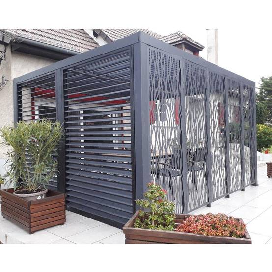 Pergola bioclimatique aluminium gris anthracite - HABRITA - Image 5