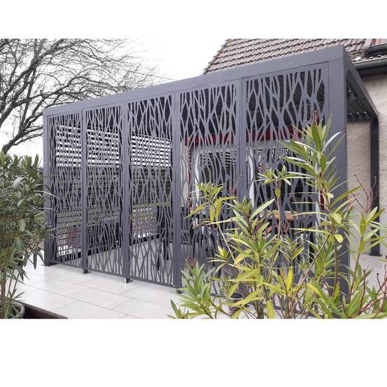 Pergola bioclimatique aluminium gris anthracite - HABRITA - Image 1