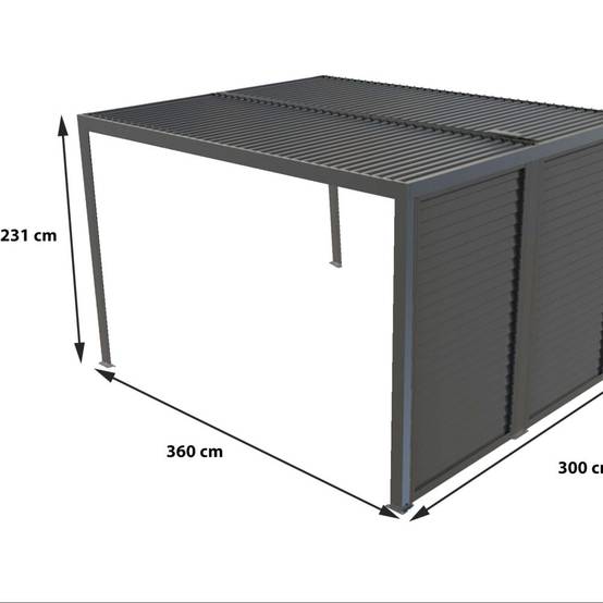 Pergola autoportante bioclim. Alu. Vantelles latérales 10,80 m2 - Image 2