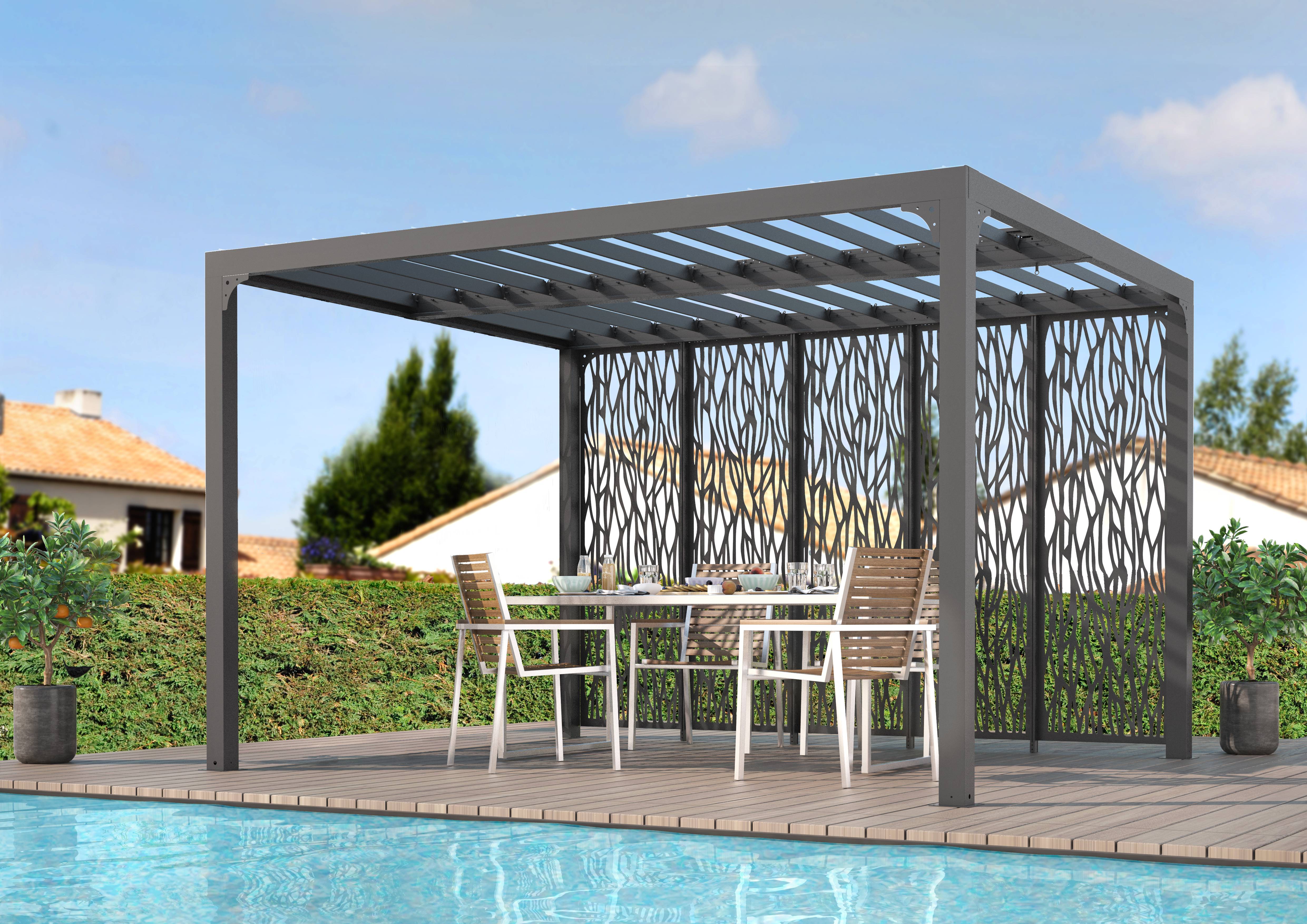 Pergola autoportante bioclima. alu. 5 panneaux Moucha. 10,80 m2 - Image 10